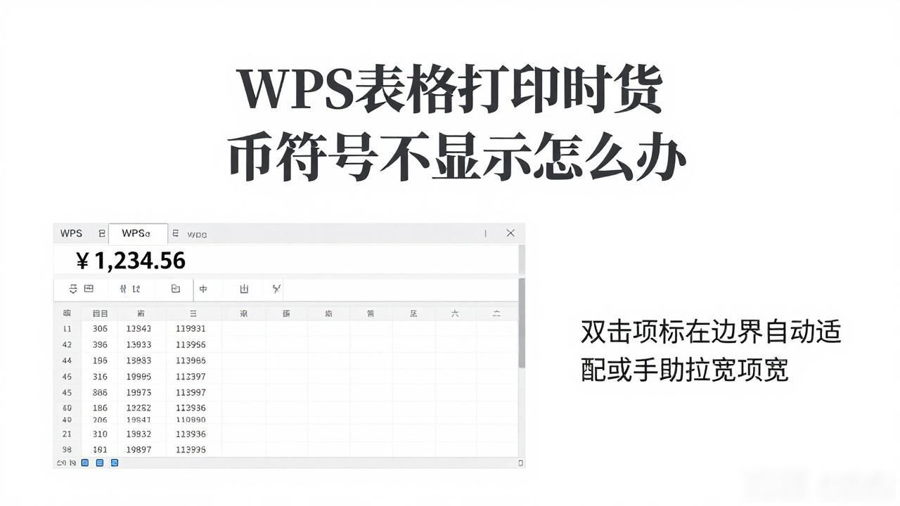 WPS表格打印时货币符号不显示怎么办