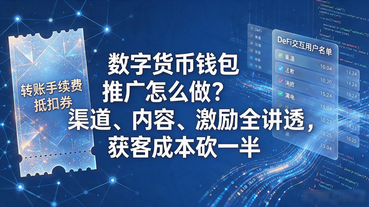 数字货币钱包推广怎么做？渠道、内容、激励全讲透，获客成本砍一半