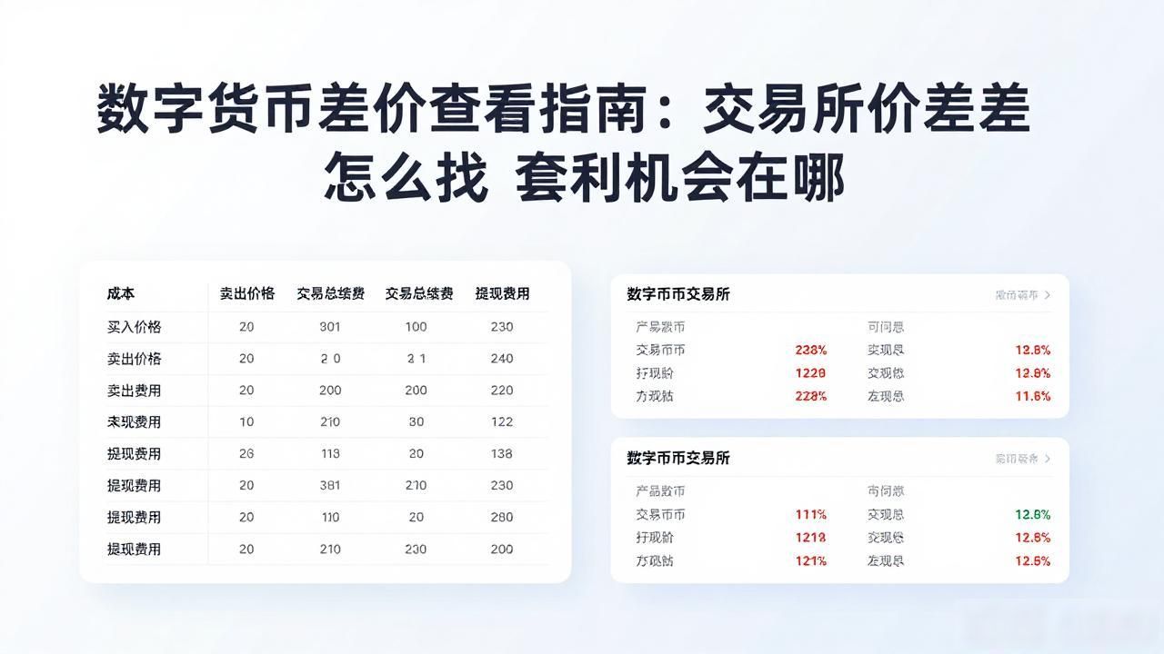 数字货币差价查看指南：交易所价差怎么找 套利机会在哪