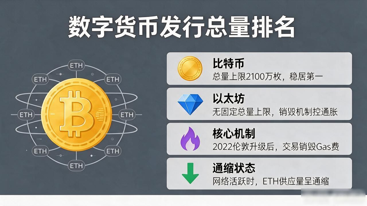 数字货币发行总量排名：比特币稳居第一，各类币种供应量大盘点