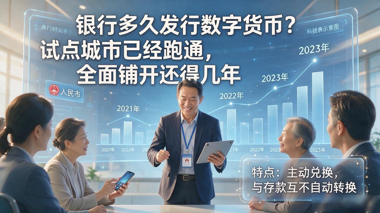 银行多久发行数字货币？试点城市已经跑通，全面铺开还得几年