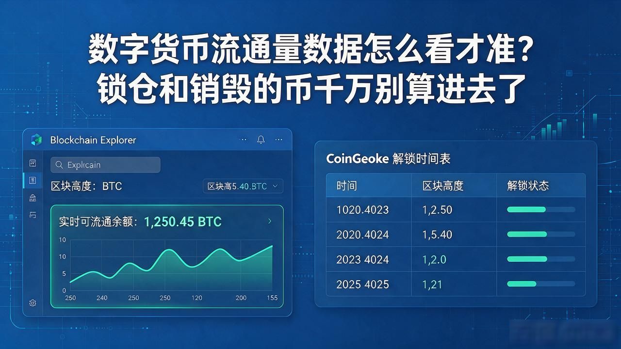 数字货币流通量数据怎么看才准？锁仓和销毁的币千万别算进去了