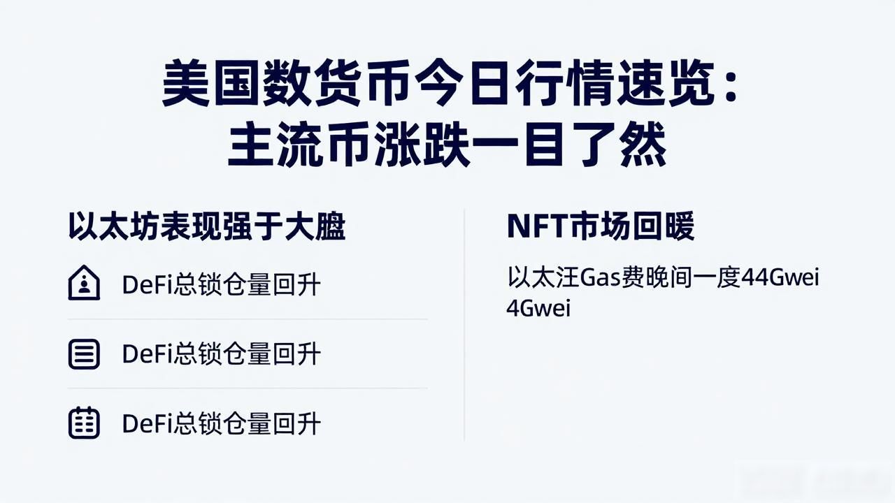 美国数字货币今日行情速览：主流币涨跌一目了然